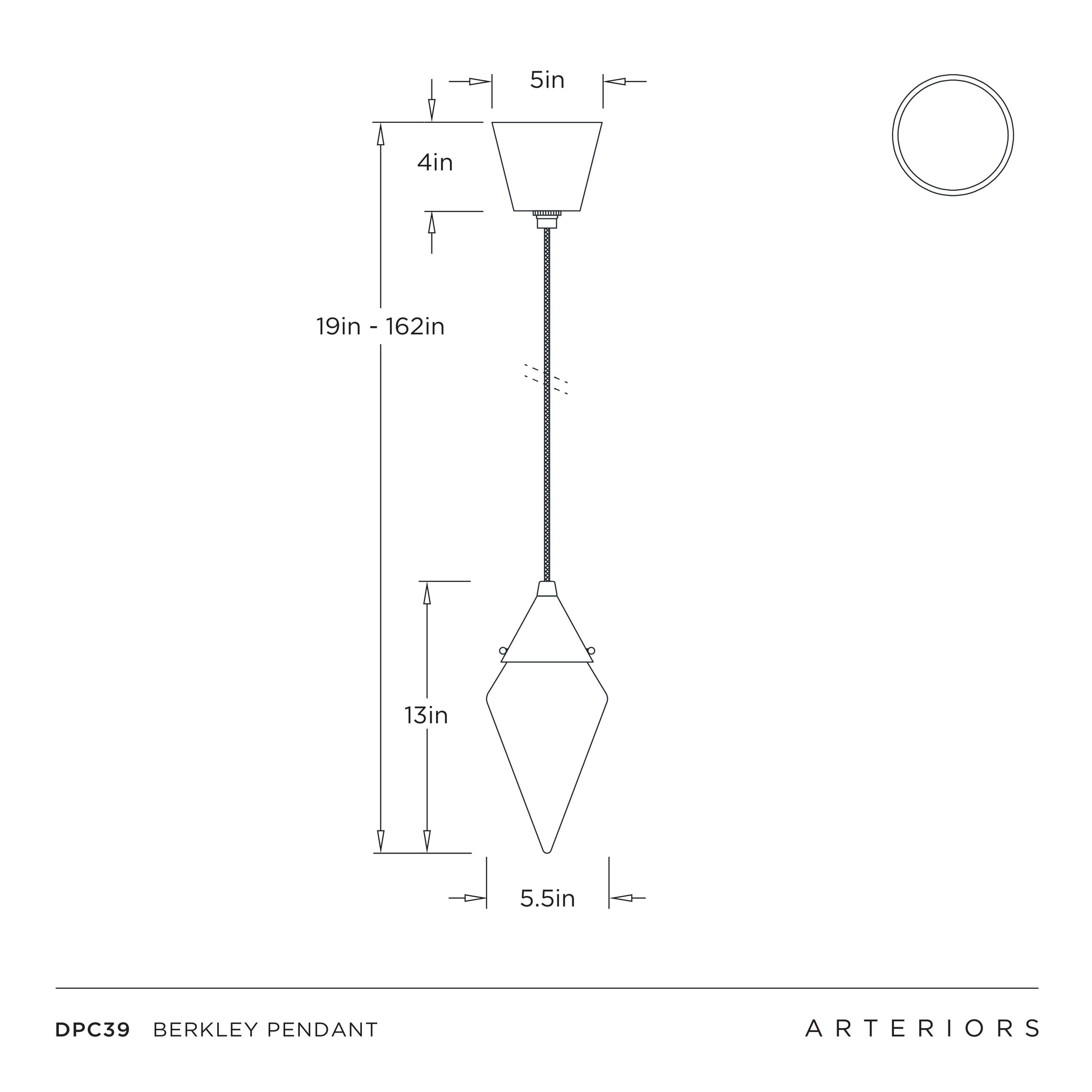 Berkley Pendant by Arteriors - view 8