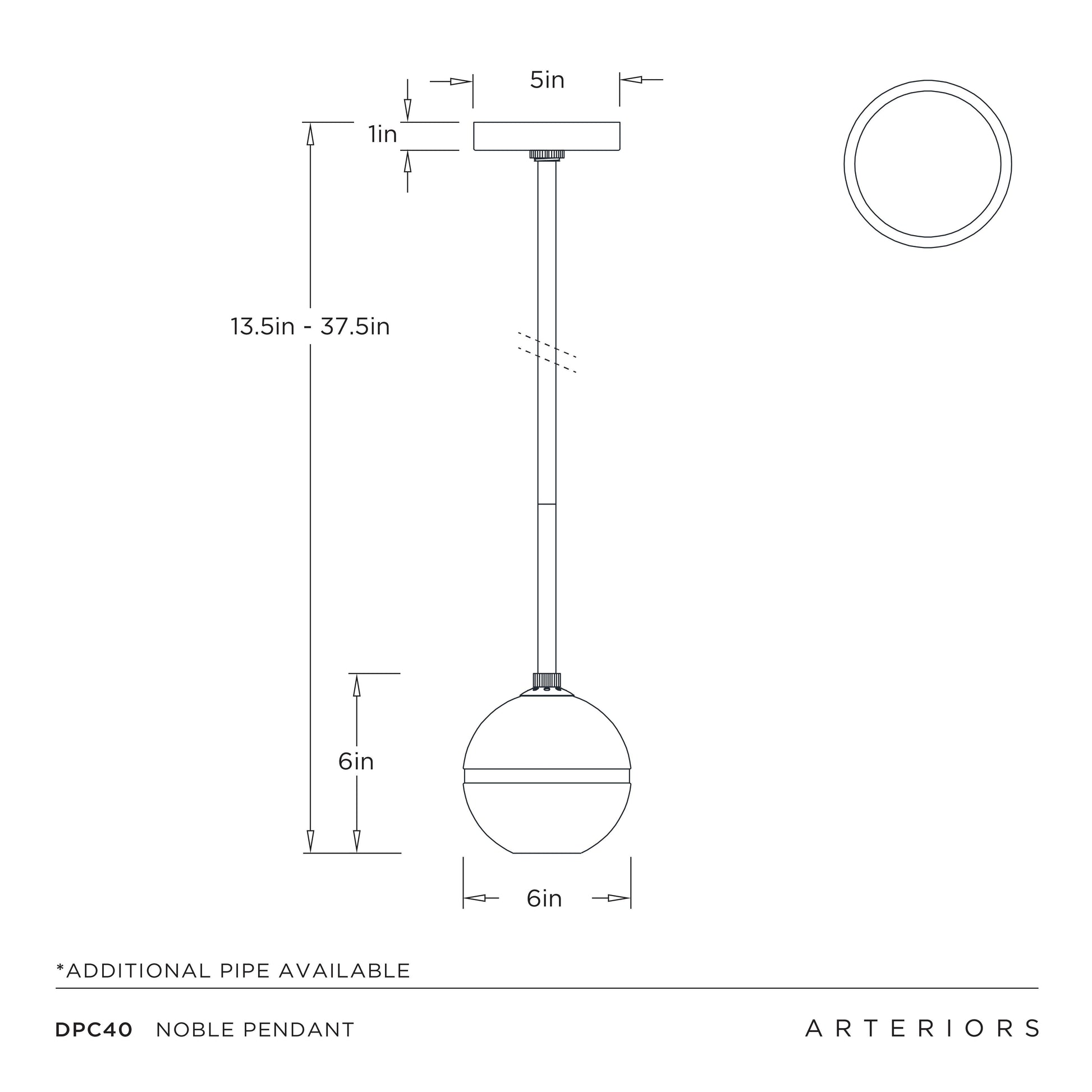 Noble Pendant by Arteriors - view 6