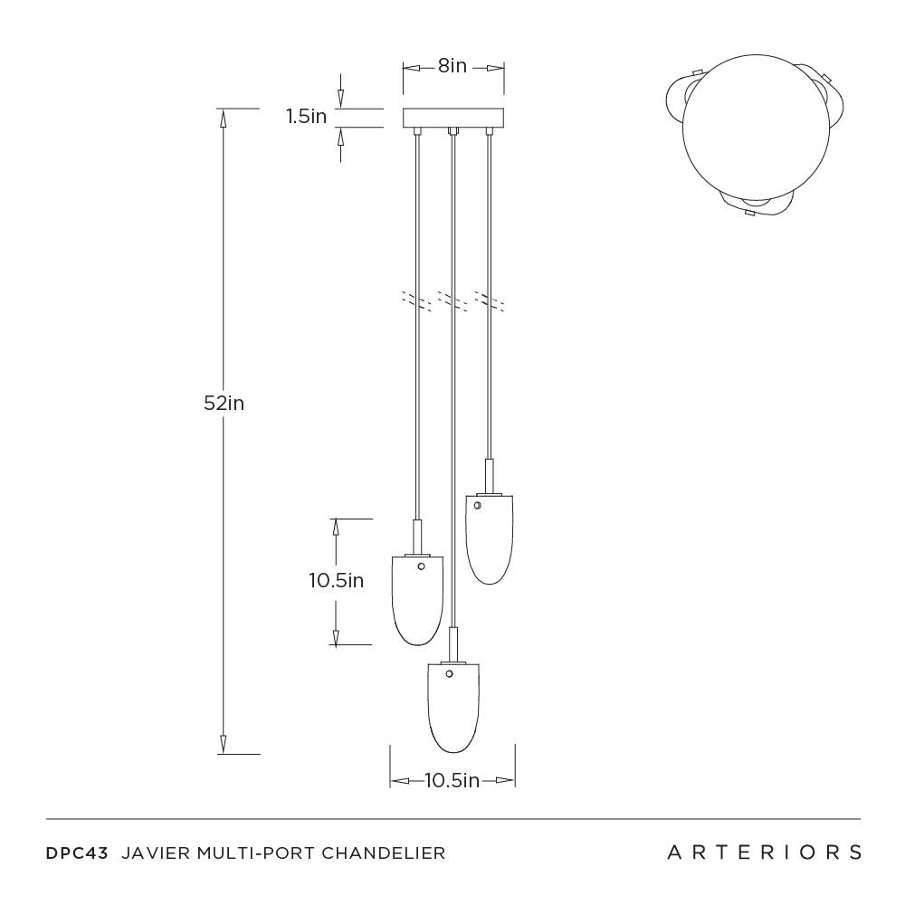 Javier Multi-Port Chandelier by Arteriors - view 6