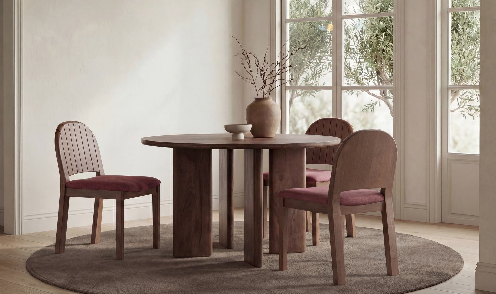 Lia Round Dining Table Dark Brown by Moe's Home Collection - view 4