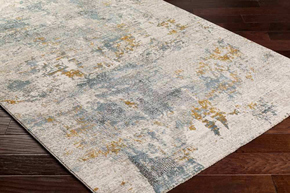 Dresden Deep Teal/Taupe Machine Woven Rug DRE-2300 - corner