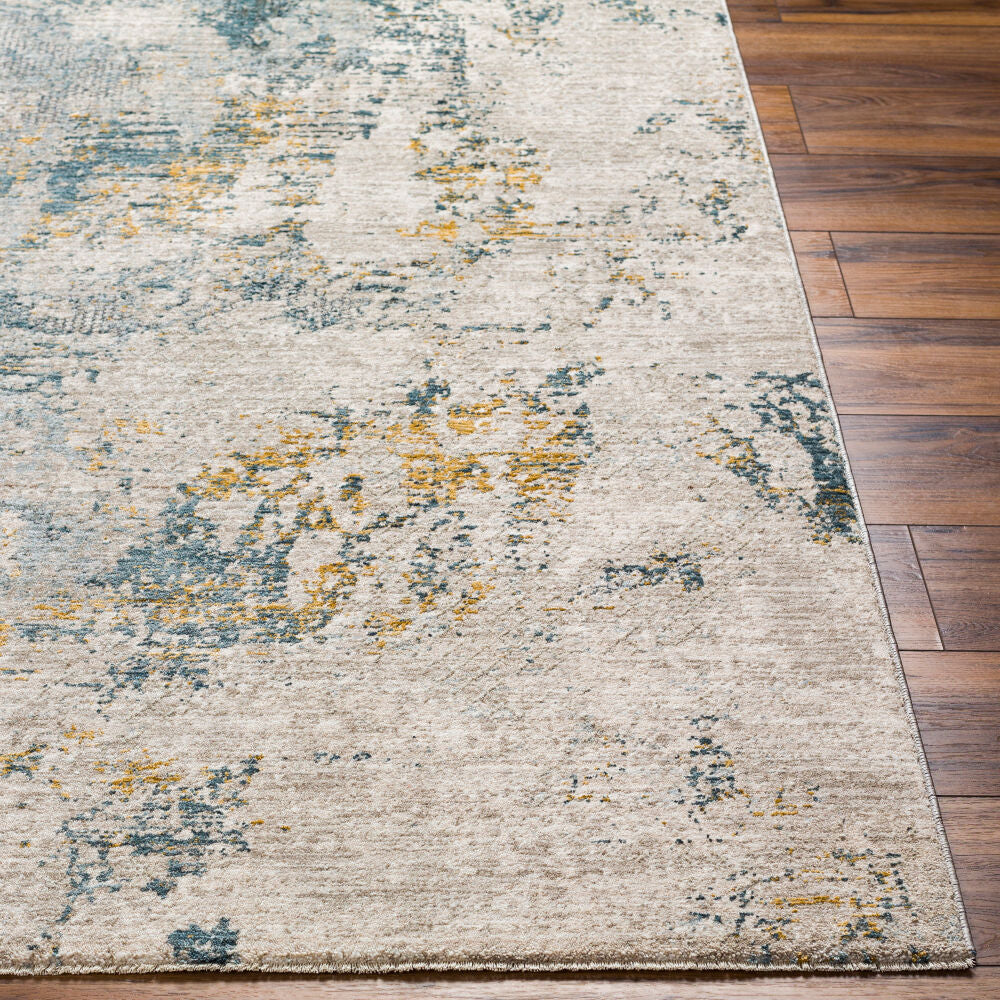 Dresden Deep Teal/Taupe Machine Woven Rug DRE-2300 - front