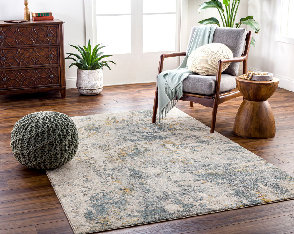 Dresden Deep Teal/Taupe Machine Woven Rug DRE-2300 - roomscene