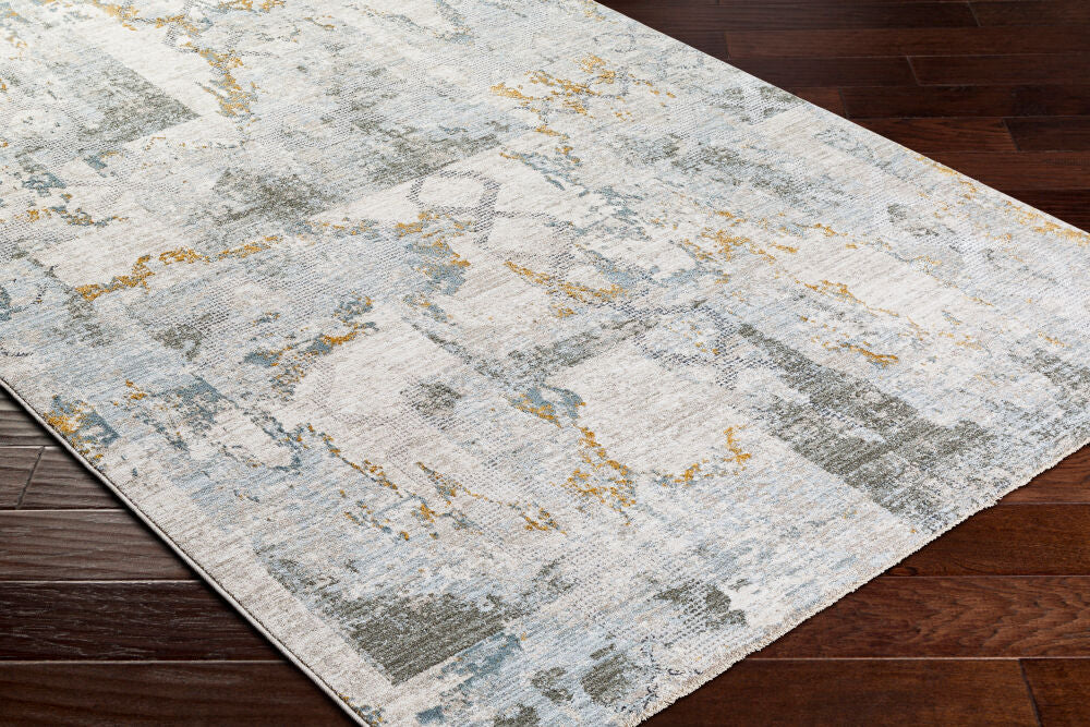 Dresden Deep Teal/Taupe Machine Woven Rug DRE-2301 - corner