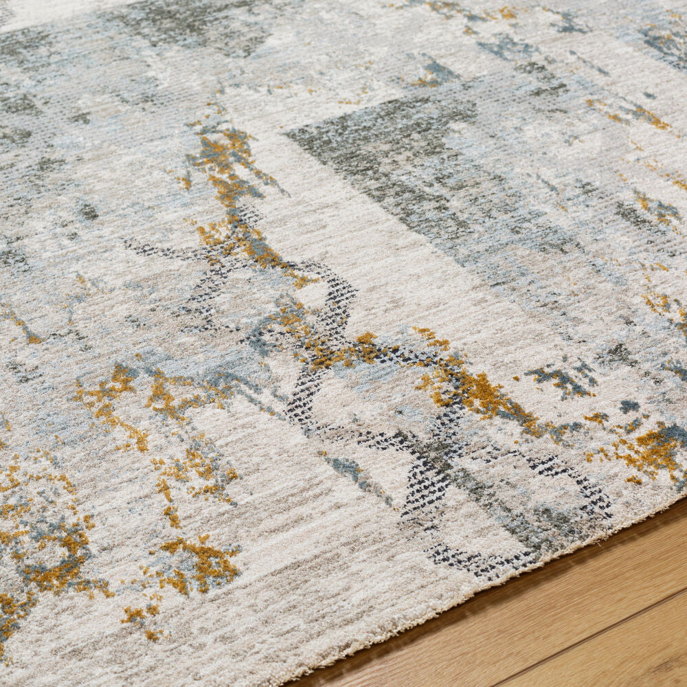 Dresden Deep Teal/Taupe Machine Woven Rug DRE-2301 - texture