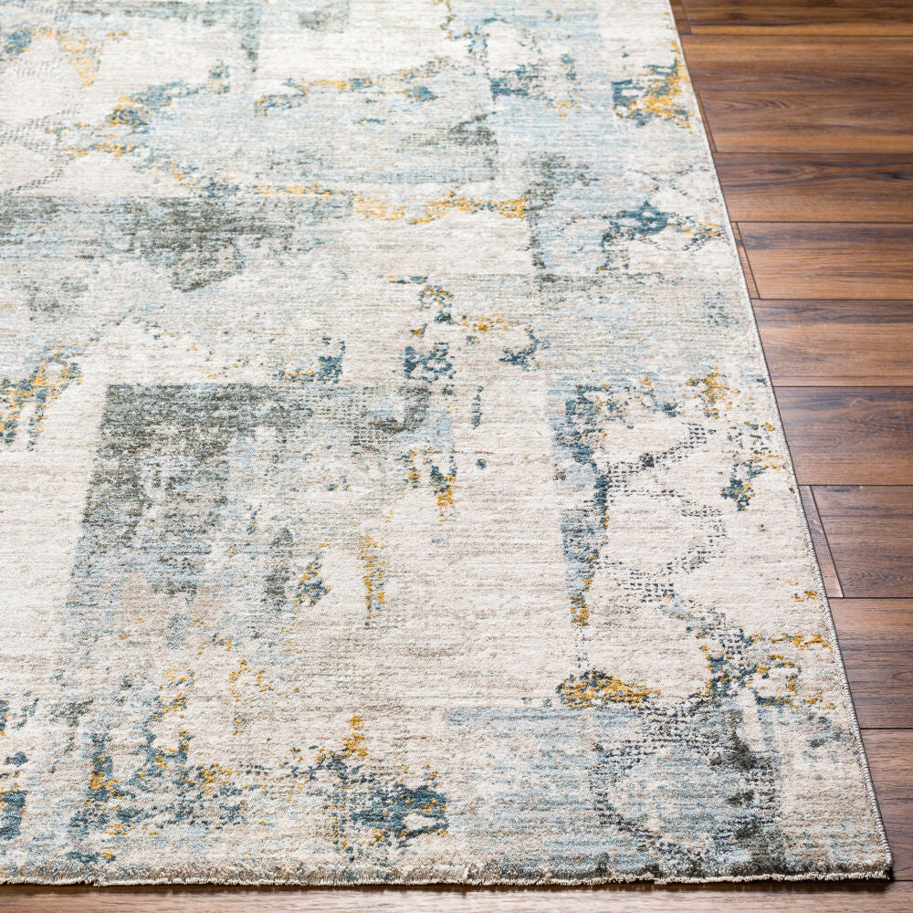 Dresden Deep Teal/Taupe Machine Woven Rug DRE-2301 - front