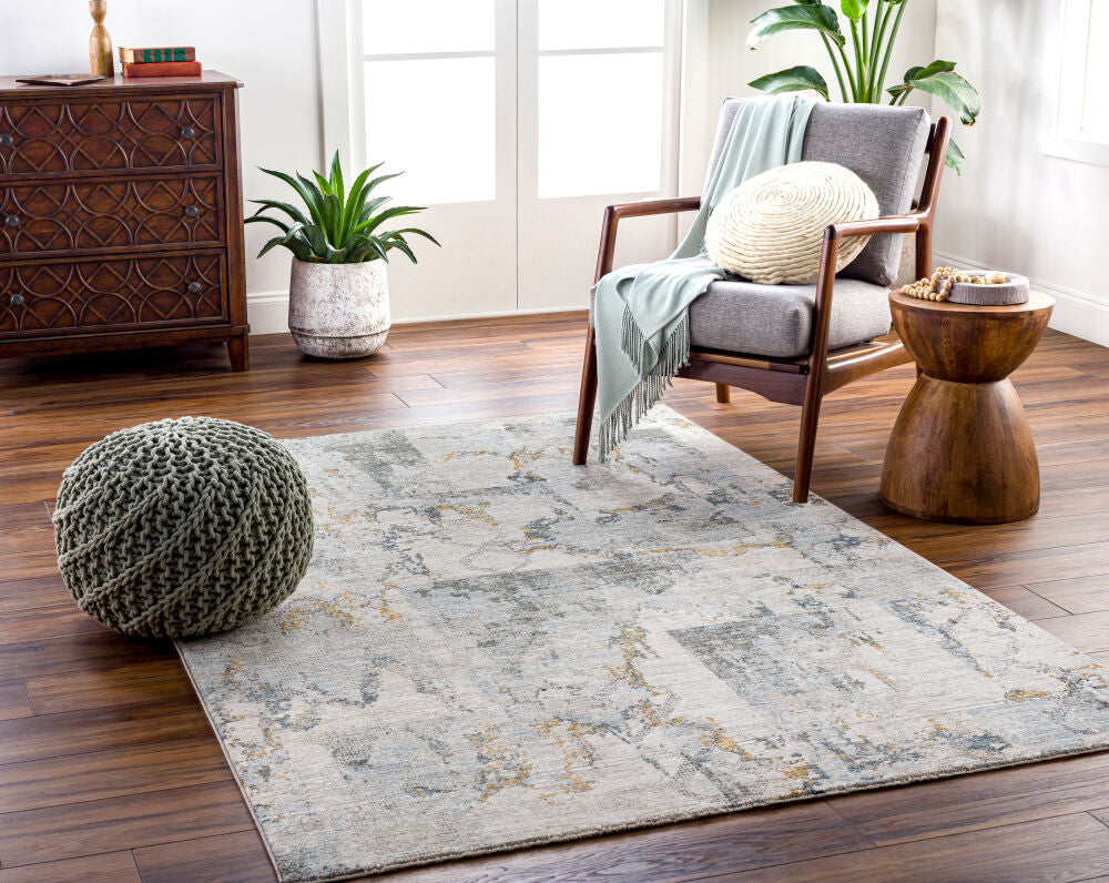 Dresden Deep Teal/Taupe Machine Woven Rug DRE-2301 - roomscene