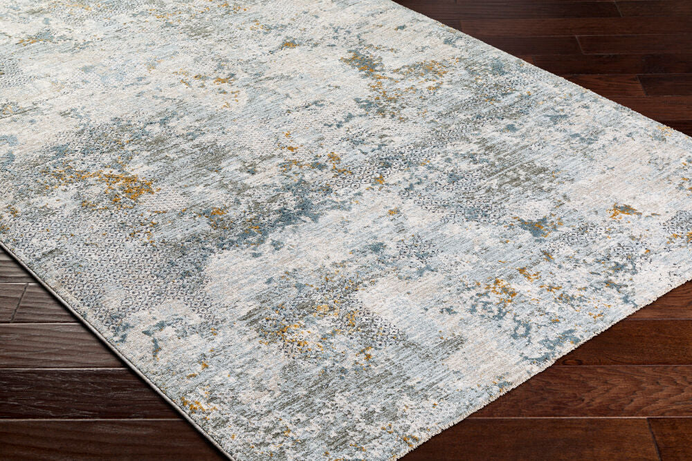 Dresden Deep Teal/Taupe Machine Woven Rug DRE-2302 - corner