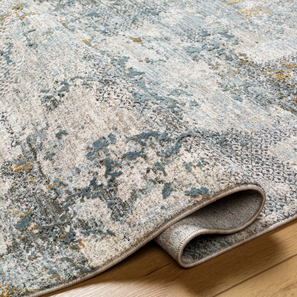 Dresden Deep Teal/Taupe Machine Woven Rug DRE-2302 - fold