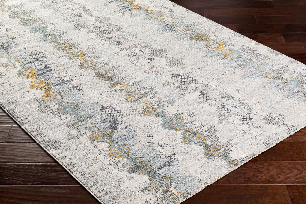 Dresden Deep Teal/Taupe Machine Woven Rug DRE-2303 - corner
