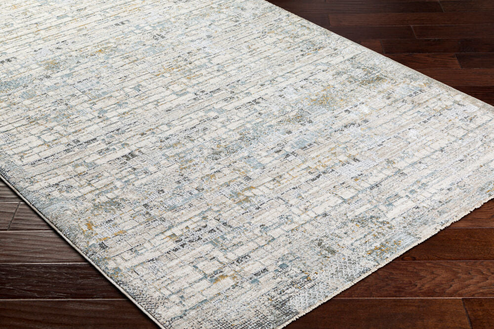 Dresden Deep Teal/Taupe Machine Woven Rug DRE-2304 - corner