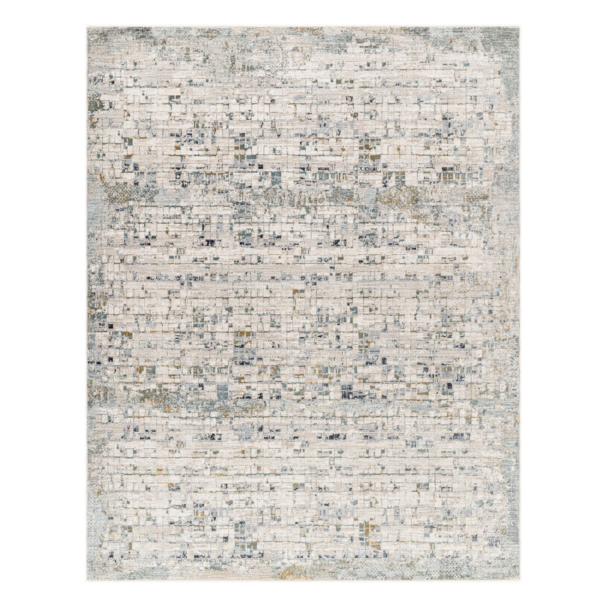 Dresden Deep Teal/Taupe Machine Woven Rug DRE-2304 - 2'7" x 10'