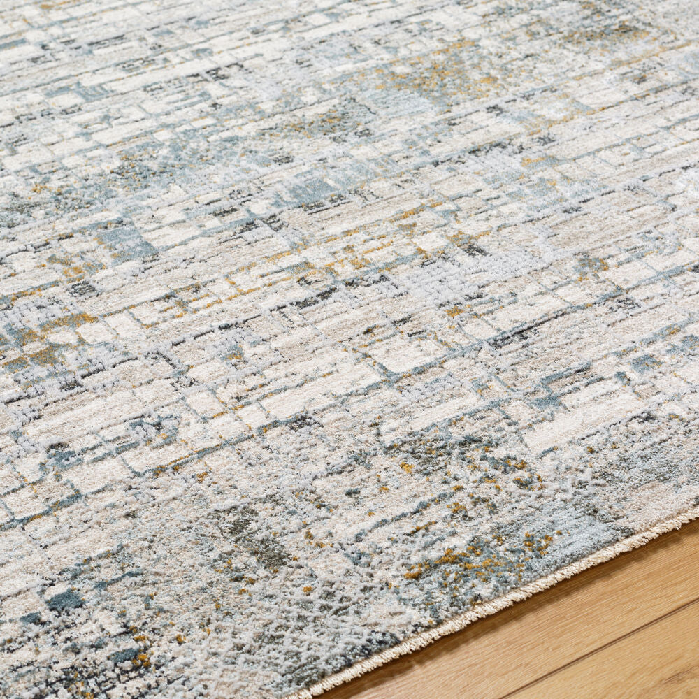 Dresden Deep Teal/Taupe Machine Woven Rug DRE-2304 - texture
