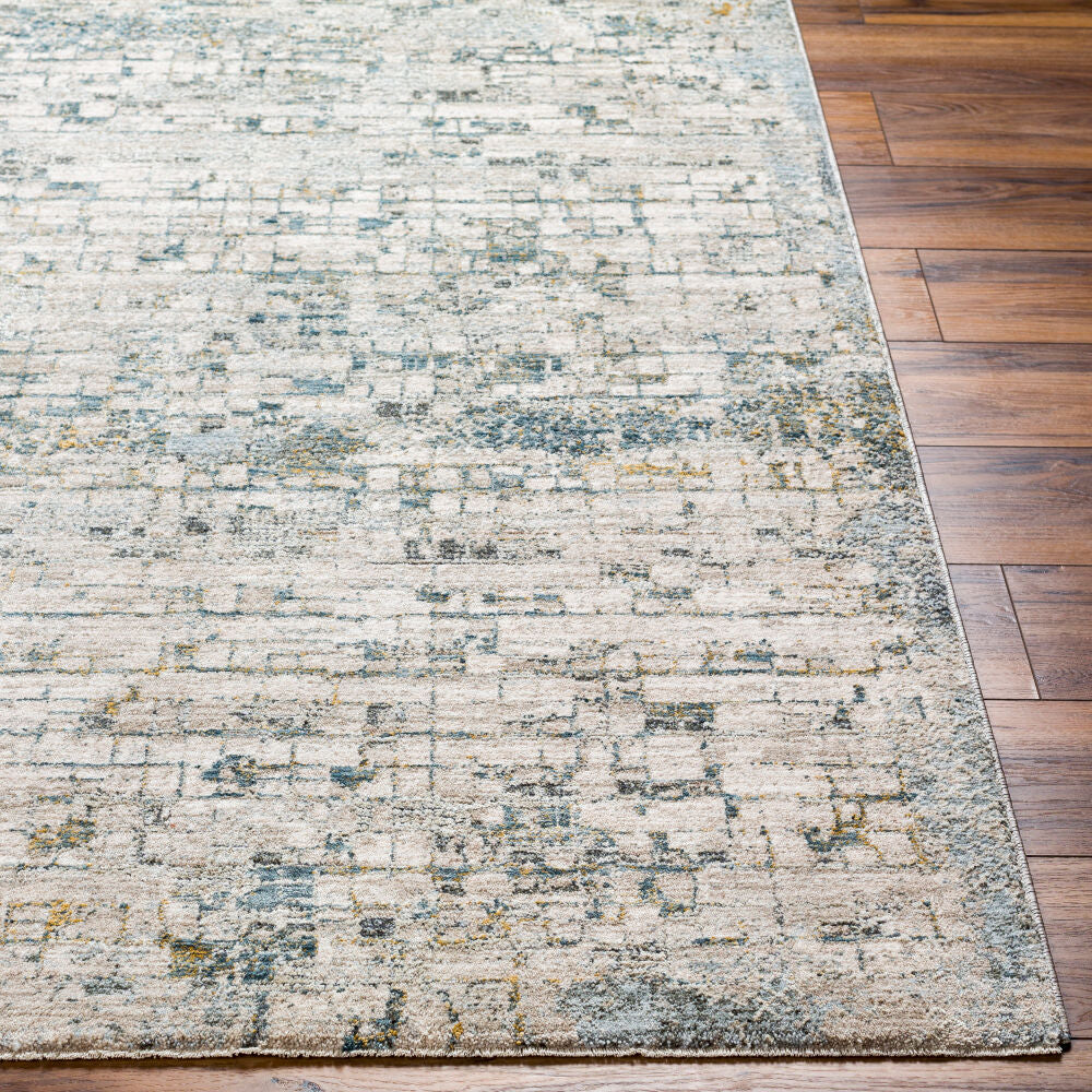 Dresden Deep Teal/Taupe Machine Woven Rug DRE-2304 - front