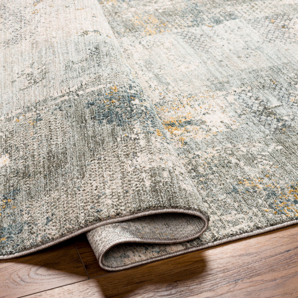 Dresden Deep Teal/Taupe Machine Woven Rug DRE-2305 - fold