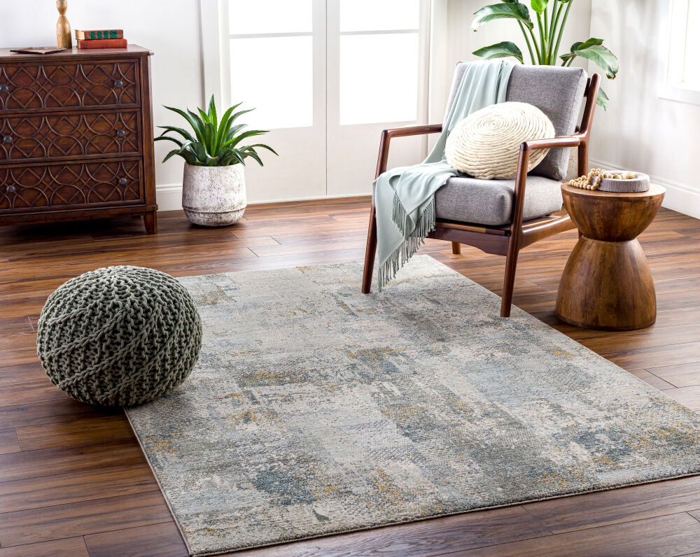Dresden Deep Teal/Taupe Machine Woven Rug DRE-2305 - roomscene