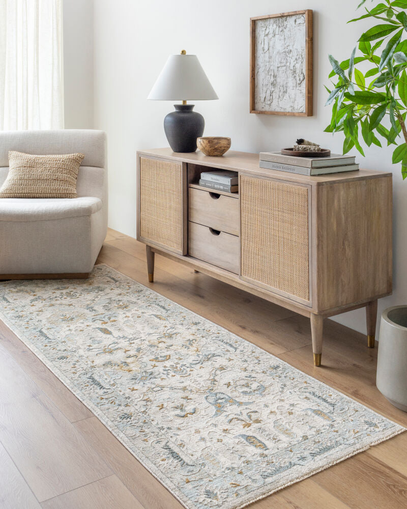 Dresden Deep Teal/Taupe Machine Woven Rug DRE-2308 - roomscene