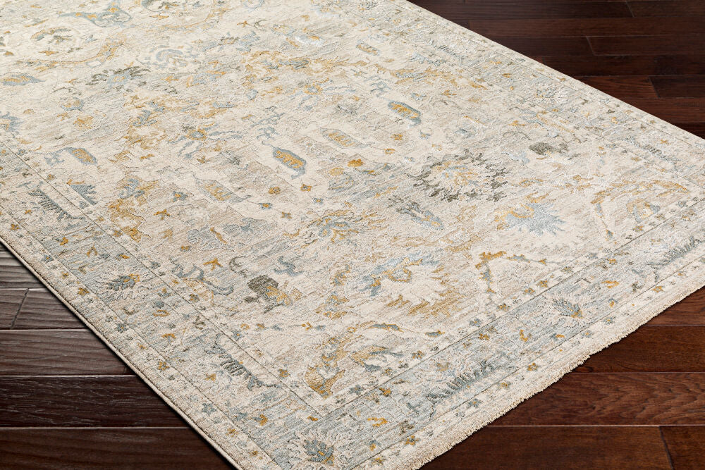 Dresden Deep Teal/Taupe Machine Woven Rug DRE-2308 - corner