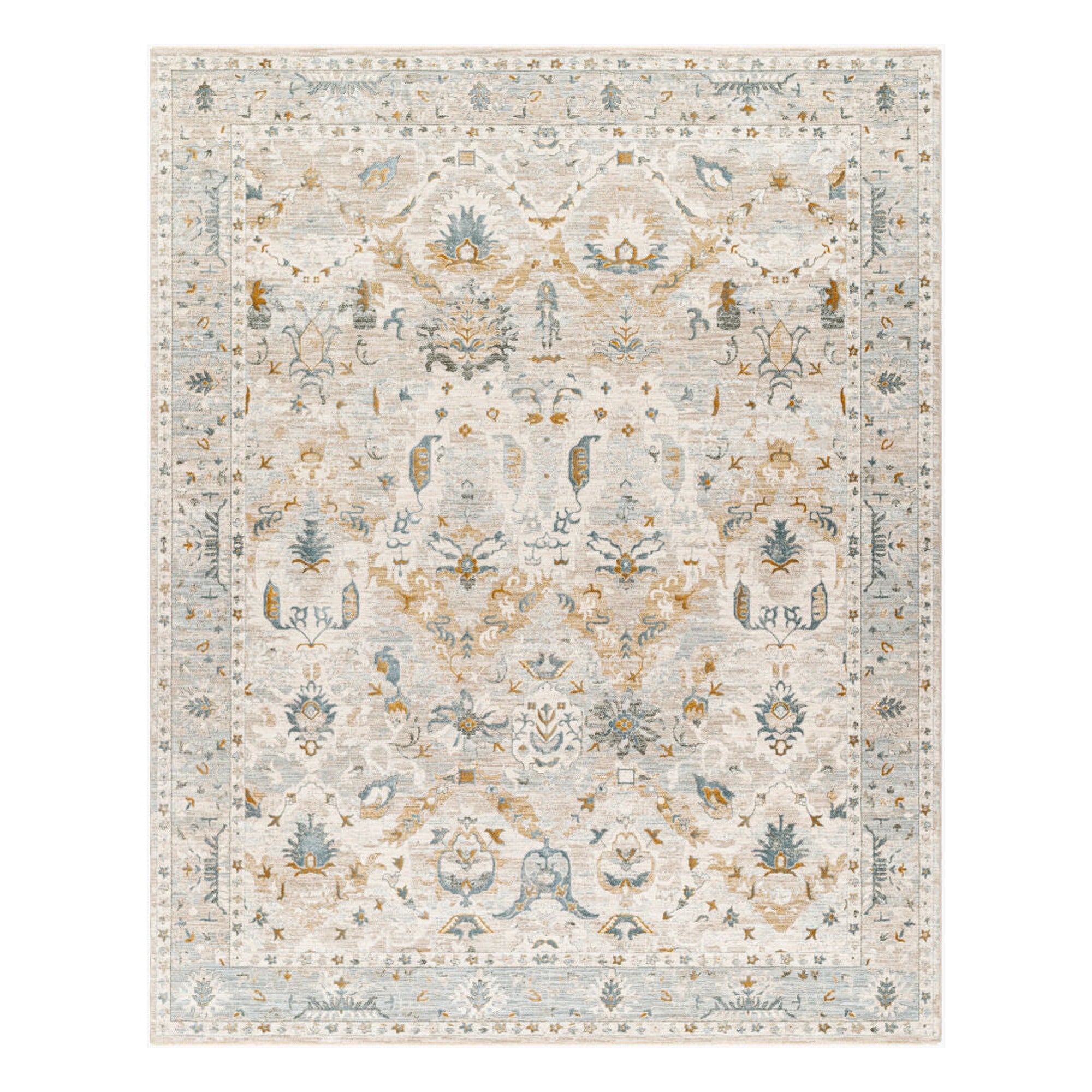 Dresden Deep Teal/Taupe Machine Woven Rug DRE-2308 - 2'7" x 10'