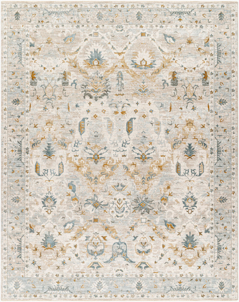 Dresden Deep Teal/Taupe Machine Woven Rug DRE-2308 - 2'7" x 10'