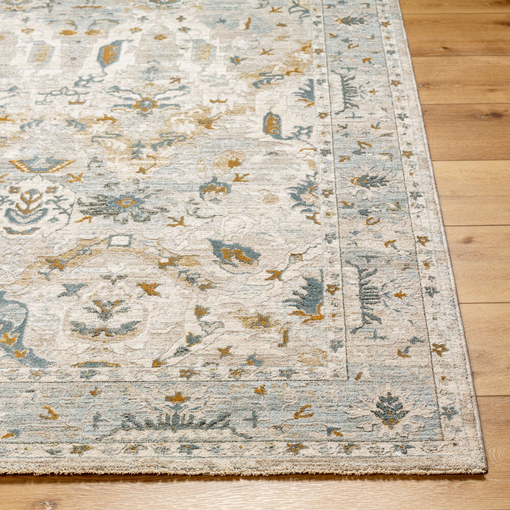 Dresden Deep Teal/Taupe Machine Woven Rug DRE-2308 - front
