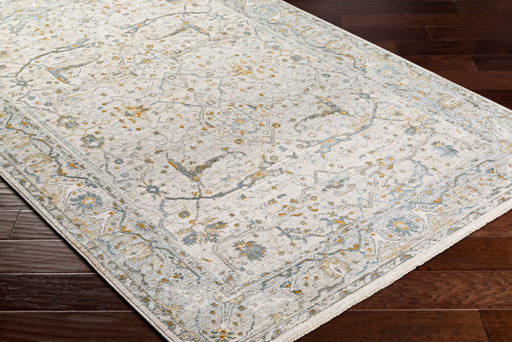 Dresden Deep Teal/Taupe Machine Woven Rug DRE-2309 - corner