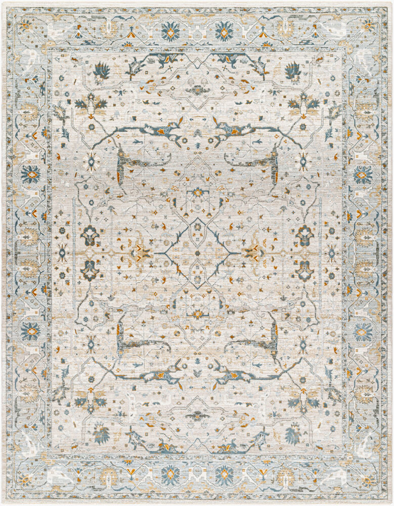 Dresden Deep Teal/Taupe Machine Woven Rug DRE-2309 - 2'7" x 10'