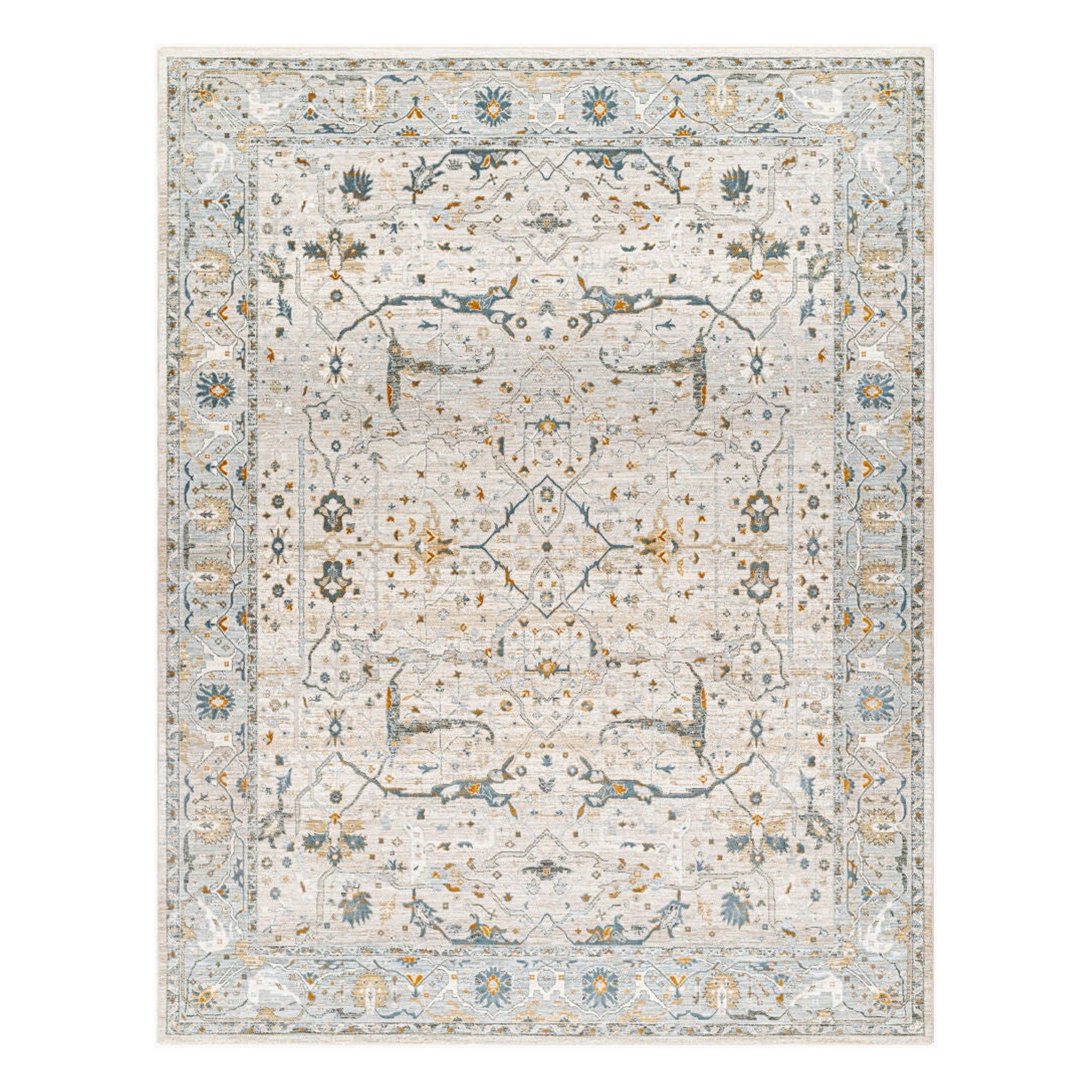 Dresden Deep Teal/Taupe Machine Woven Rug DRE-2309 - 2'7" x 10'