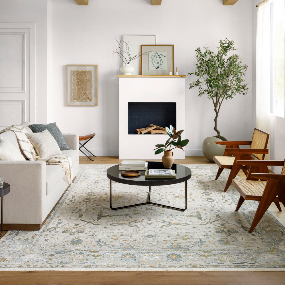Dresden Deep Teal/Taupe Machine Woven Rug DRE-2309 - roomscene
