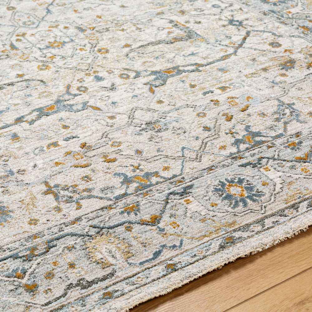 Dresden Deep Teal/Taupe Machine Woven Rug DRE-2309 - texture