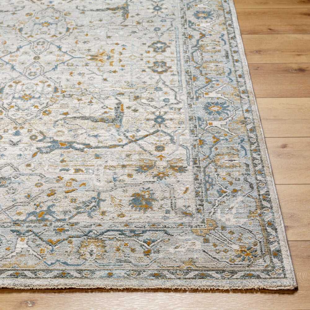 Dresden Deep Teal/Taupe Machine Woven Rug DRE-2309 - front