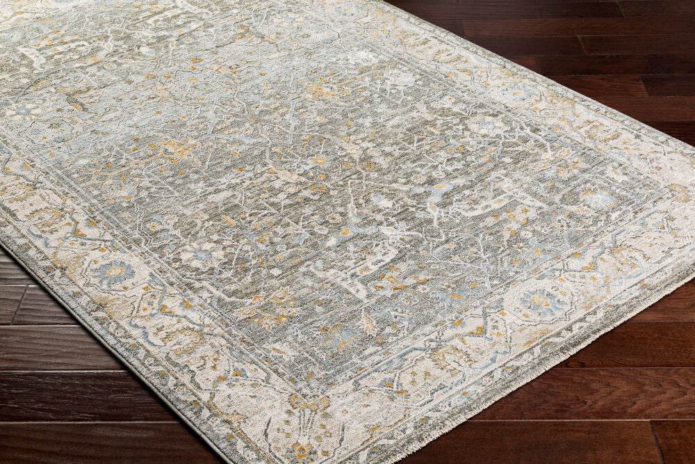 Dresden Deep Teal/Taupe Machine Woven Rug DRE-2310 - corner