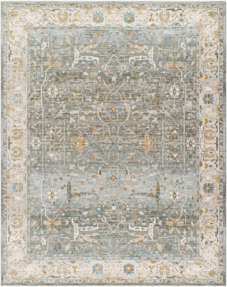 Dresden Deep Teal/Taupe Machine Woven Rug DRE-2310 - 2'7" x 10'
