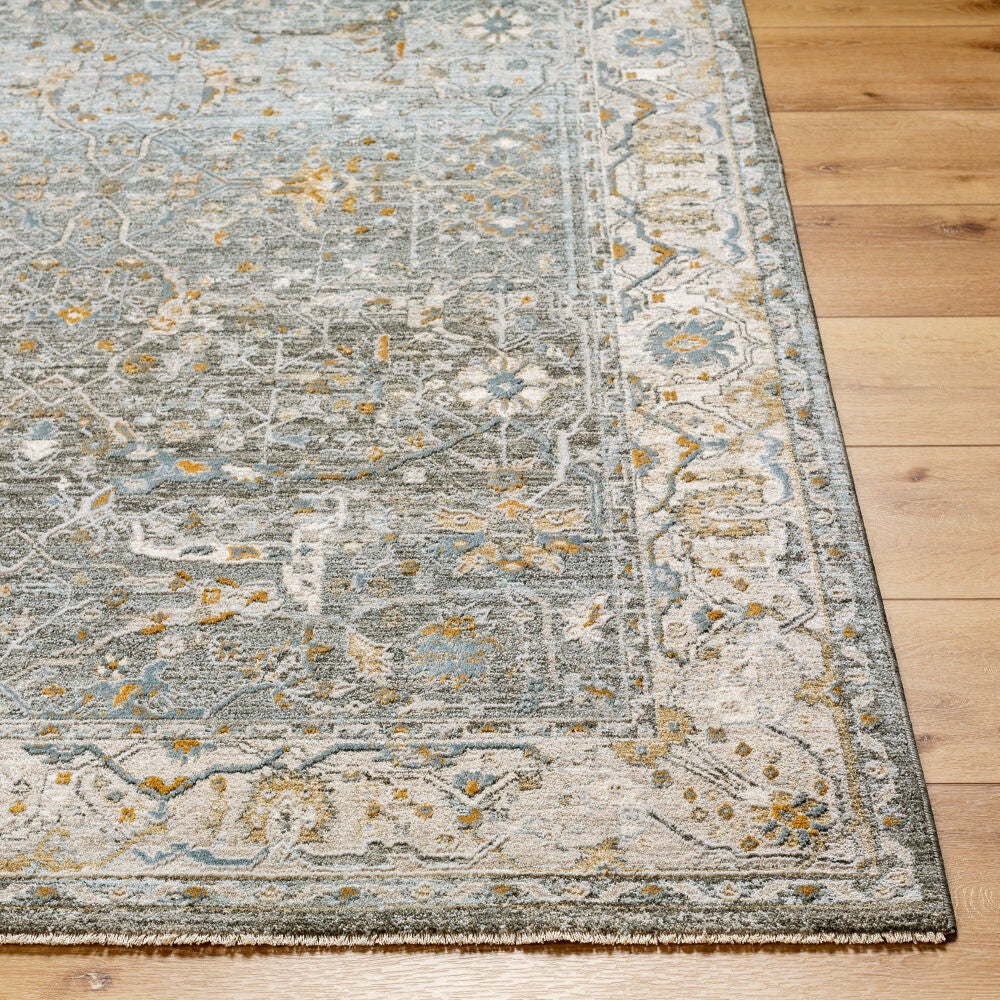 Dresden Deep Teal/Taupe Machine Woven Rug DRE-2310 - front
