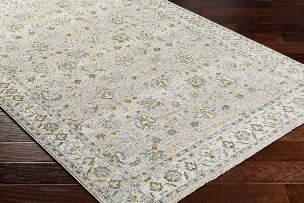 Dresden Deep Teal/Taupe Machine Woven Rug DRE-2311 - corner