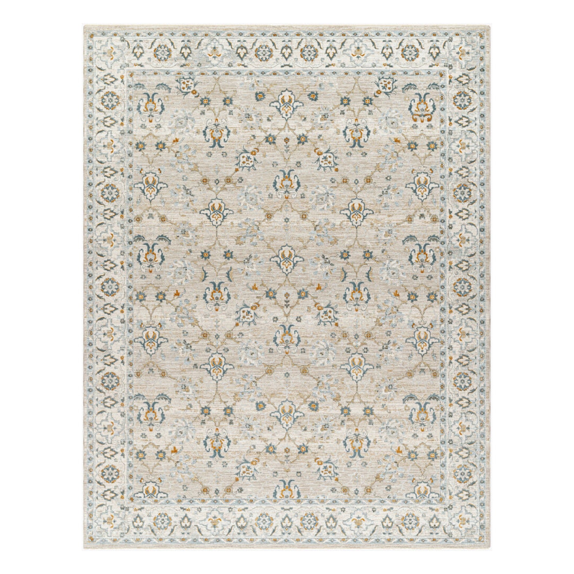 Dresden Deep Teal/Taupe Machine Woven Rug DRE-2311 - 2'7" x 10'