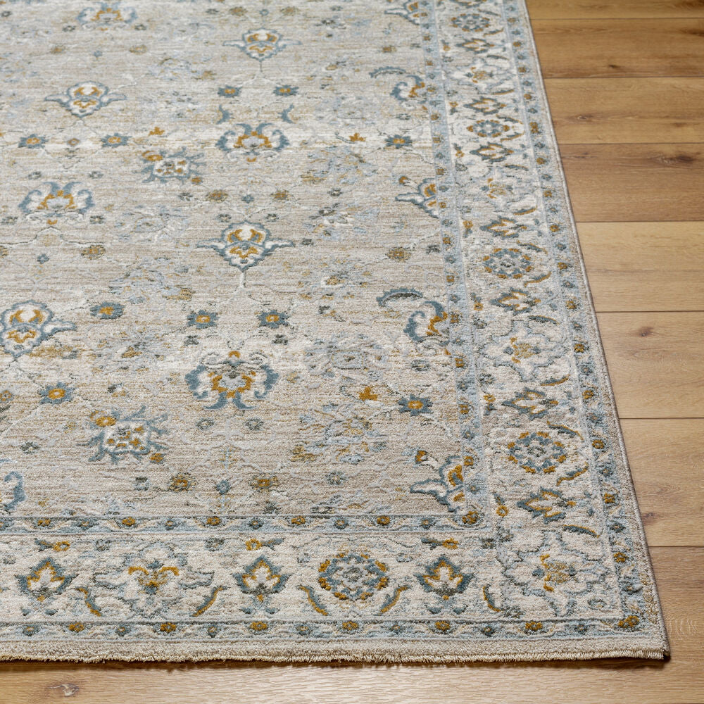Dresden Deep Teal/Taupe Machine Woven Rug DRE-2311 - front