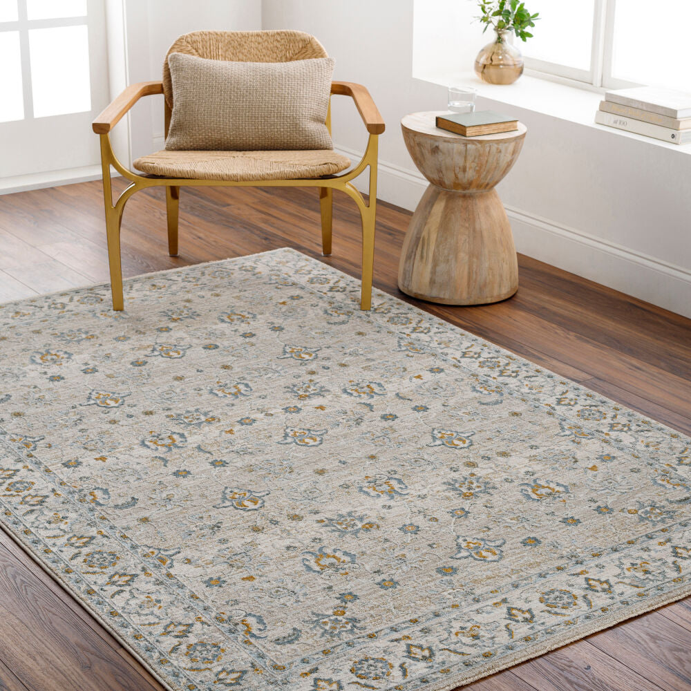 Dresden Deep Teal/Taupe Machine Woven Rug DRE-2311 - roomscene