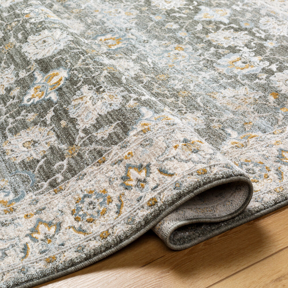 Dresden Deep Teal/Taupe Machine Woven Rug DRE-2312 - fold