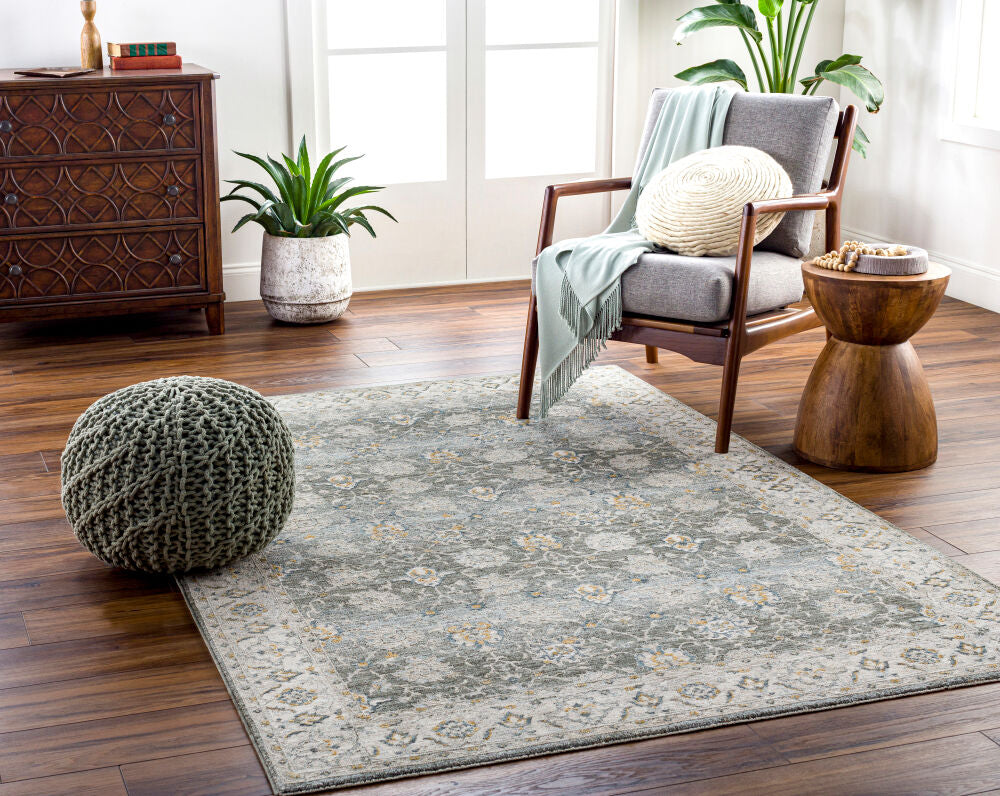Dresden Deep Teal/Taupe Machine Woven Rug DRE-2312 - roomscene