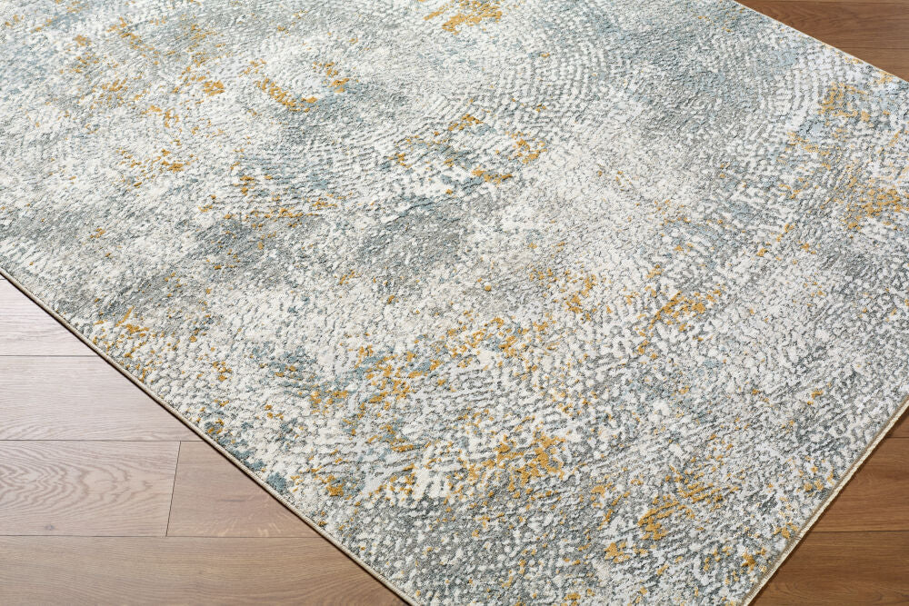 Dresden Denim/White Machine Woven Rug DRE-2320 - corner