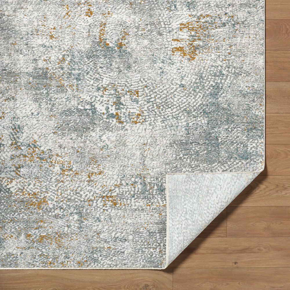 Dresden Denim/White Machine Woven Rug DRE-2320 - fold