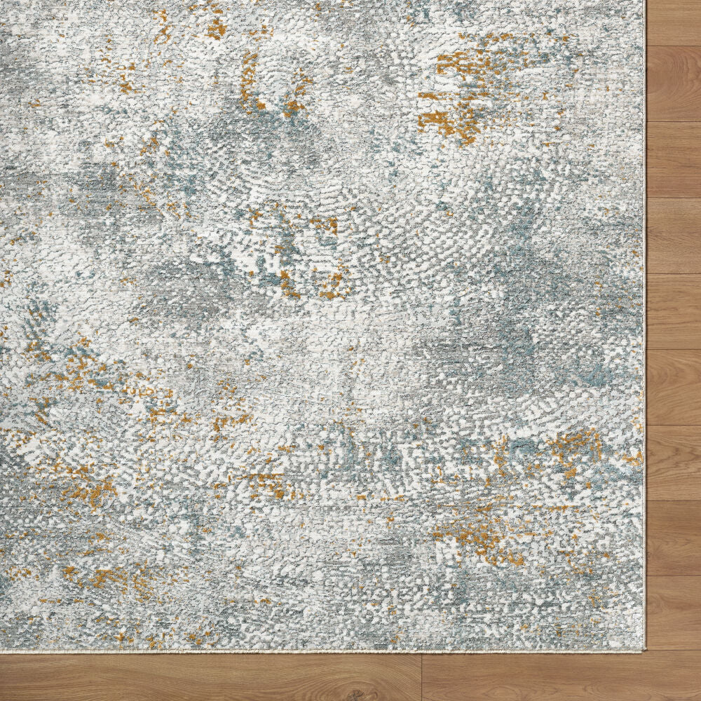 Dresden Denim/White Machine Woven Rug DRE-2320 - overhead