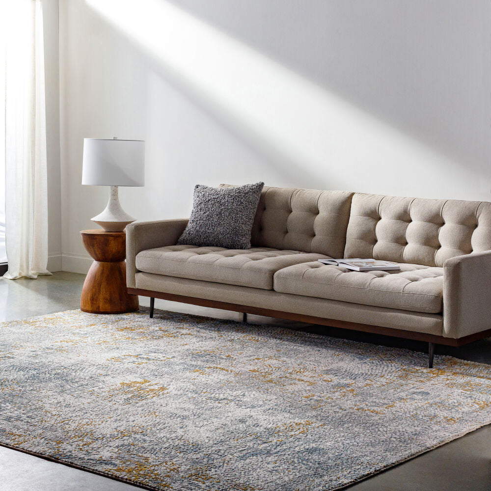 Dresden Denim/White Machine Woven Rug DRE-2320 - roomscene