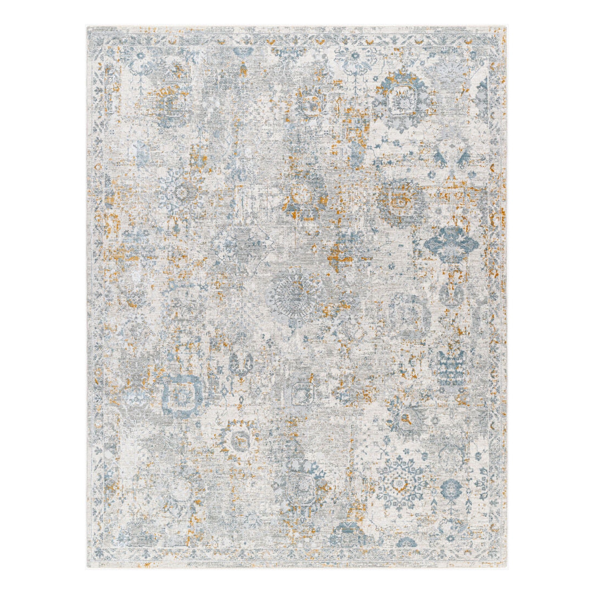 Dresden Denim/White Machine Woven Rug DRE-2323 - 2'7" x 10'