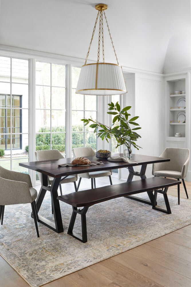 Dresden Denim/White Machine Woven Rug DRE-2323 - roomscene