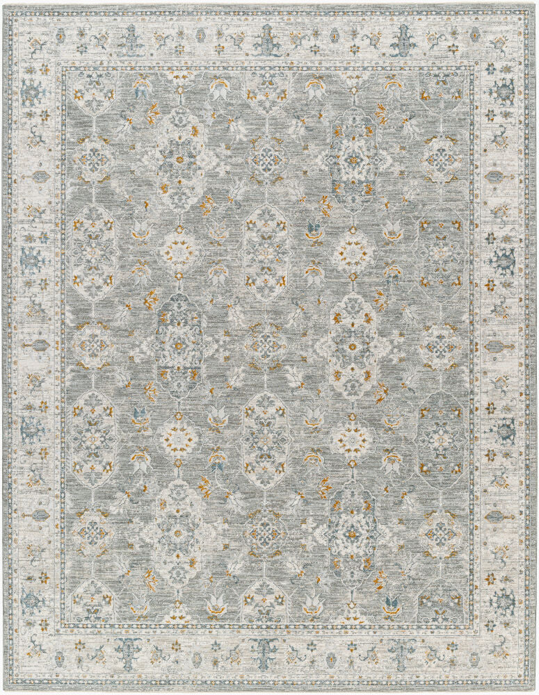 Dresden Denim/White Machine Woven Rug DRE-2324 - 2'7" x 10'