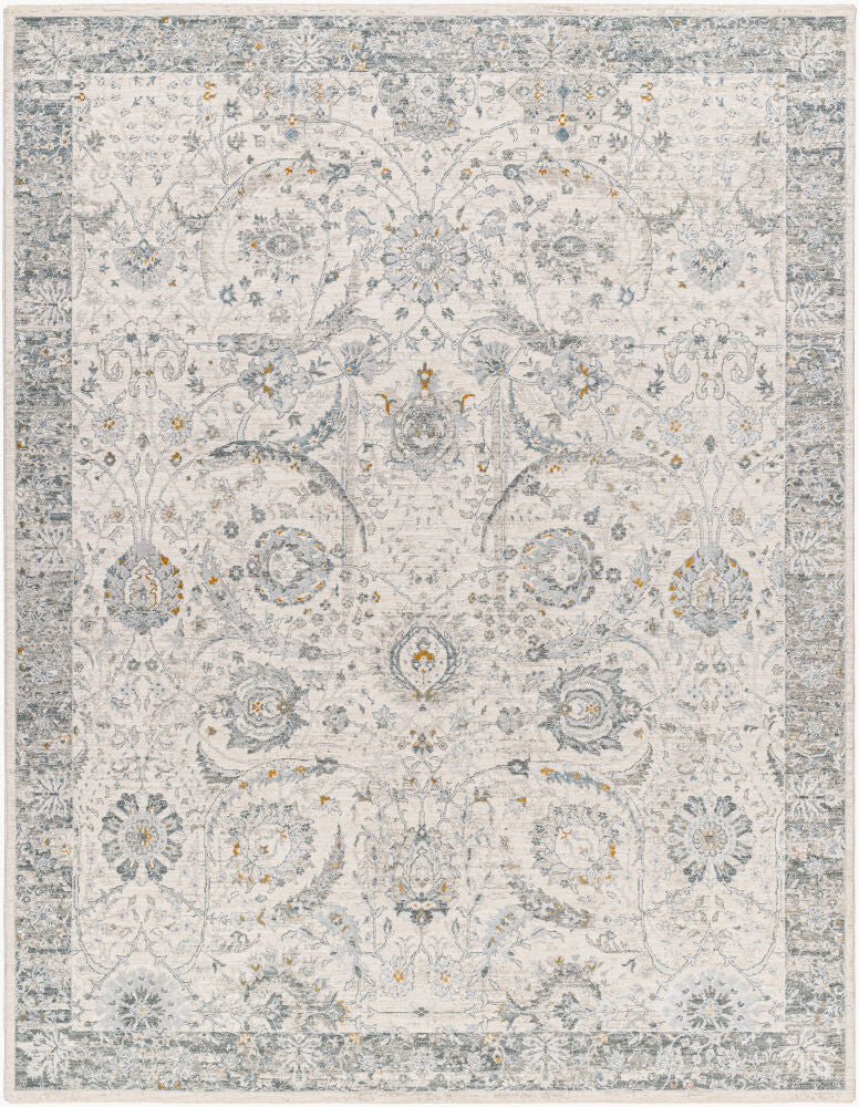 Dresden Denim/White Machine Woven Rug DRE-2326 - 2'7" x 10'