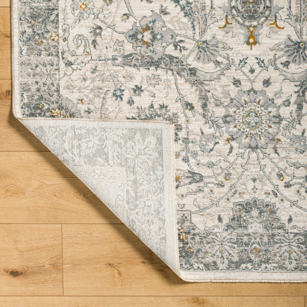 Dresden Denim/White Machine Woven Rug DRE-2326 - fold