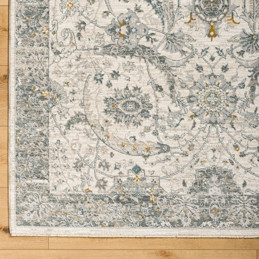 Dresden Denim/White Machine Woven Rug DRE-2326 - overhead